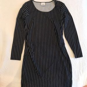 ASOS maternity dress, black and white striped